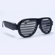 LED Shutter Shade Sunglasses in Black turned off and not lighting up