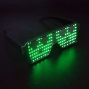 Animation of skull Skelton on LED sunglasses lighting up green