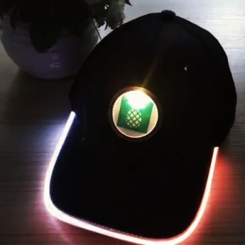 pineapple hat with LED lights in white