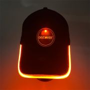 company logo customized on orange LED light up hat