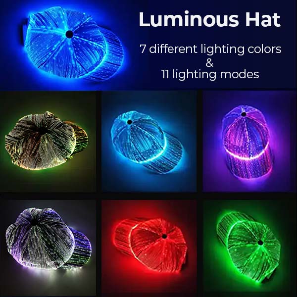 LED Fiber Optic Hat