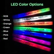 Color options for custom LED foam sticks