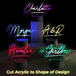 Acrylic LED table signs cut to shape of design