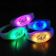Wedding design printed on colorful light up bracelets