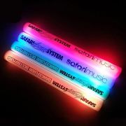 Sound system DJ company logo on LED foam sticks lighting up rainbow colors