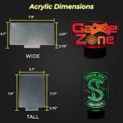 size dimensions of custom acrylic led table sign