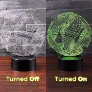 Side by side comparison of LED acrylic sign off and on
