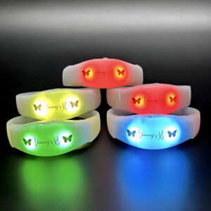 5 colorful glowing concert remote synced silicone led bracelets