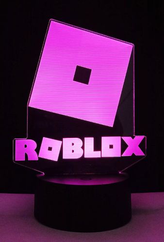 Roblox logo lighting up brightly on acrylic led sign