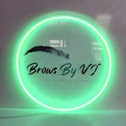 Brows by VJ eyebrow aesthetician custom neon sign