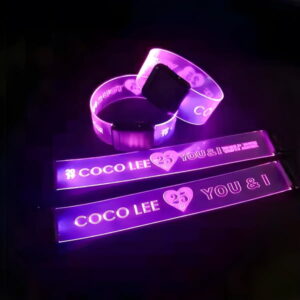 Magnetic sound activated LED bracelet with custom logo