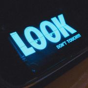 look don't touch custom logo glowing on car