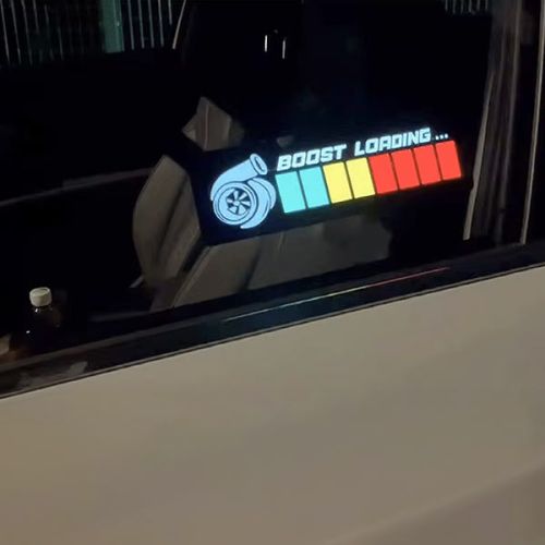 boost loading sound activated EL car sticker design glowing on car window