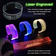 Laser engraved XL wristbands with multiple lines of text