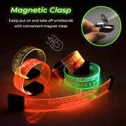 Diagram picture showing magnetic clasp closure used on XL led wristbands