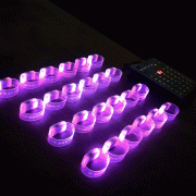 Animated remote controlled LED wristbands illuminating in color-changing pattern
