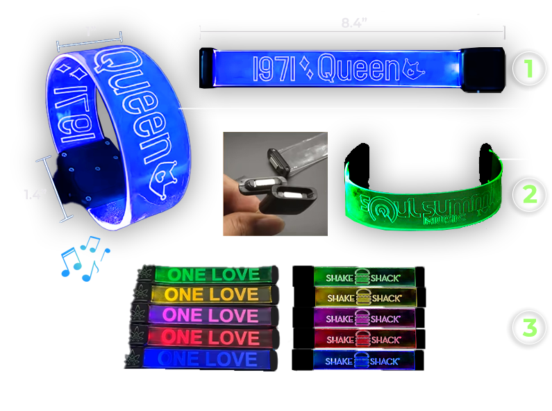 diagram of magnetic wristband with sound reactive technology