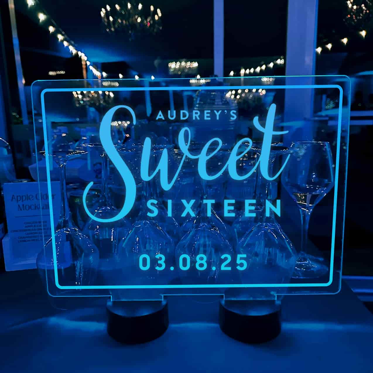 Large Acrylic LED Table Sign Centerpiece