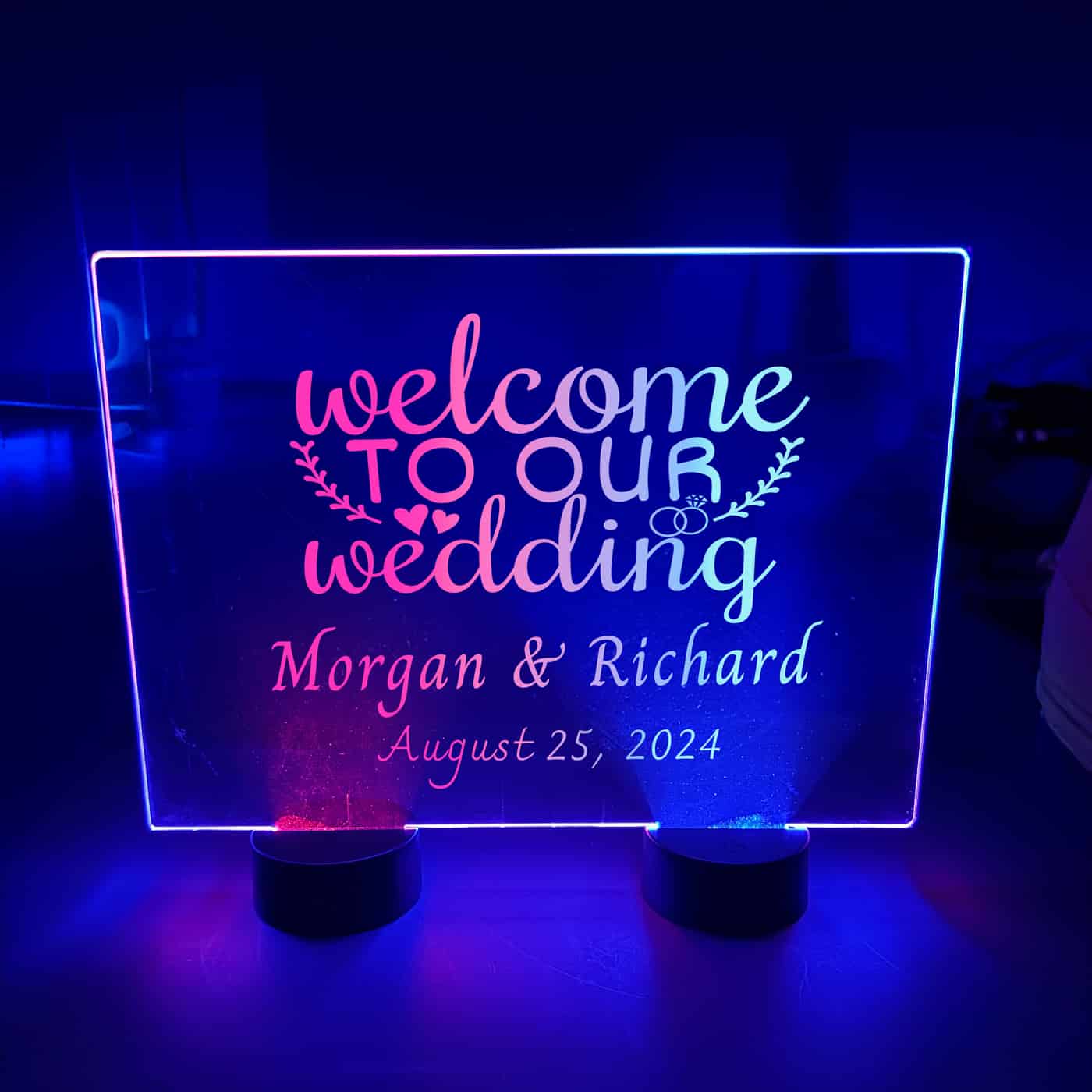 Large Acrylic LED Table Sign Centerpiece