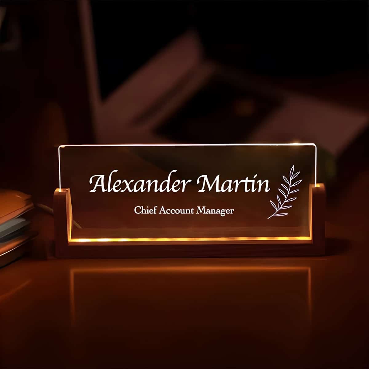 Acrylic LED Name Desk Sign