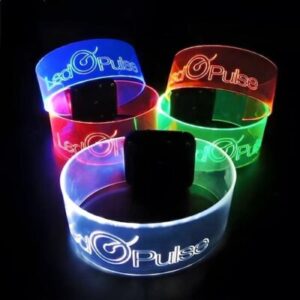 branded wide band 3 mode flashing led bracelets